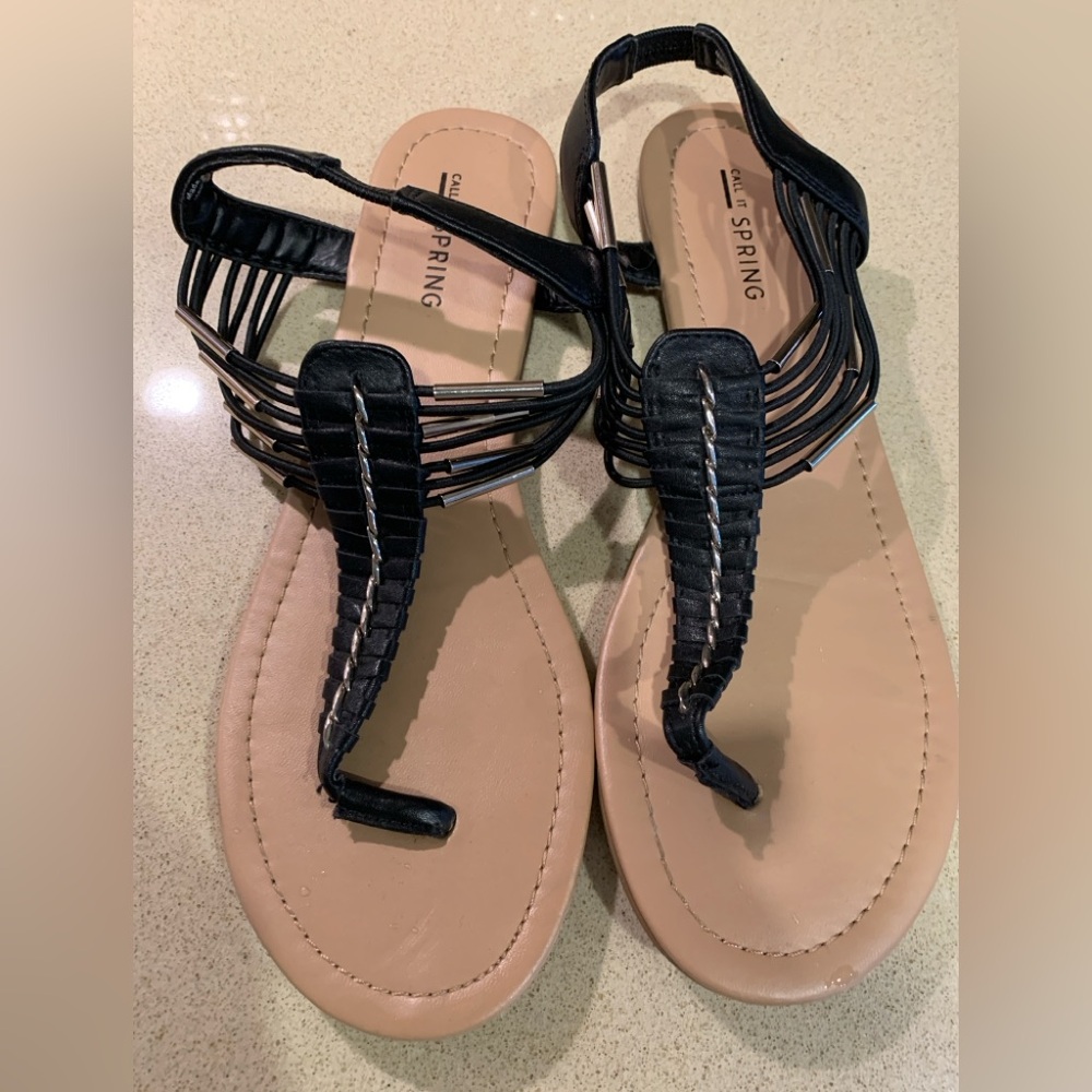 NWOT Call it Spring Black and Tan Women's Sandals